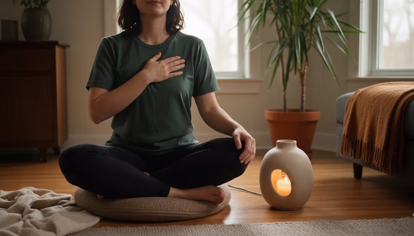 Five concentric circles with human silhouettes representing expanding stages of metta meditation from self to all beings with warm golden to soft blue gradient background